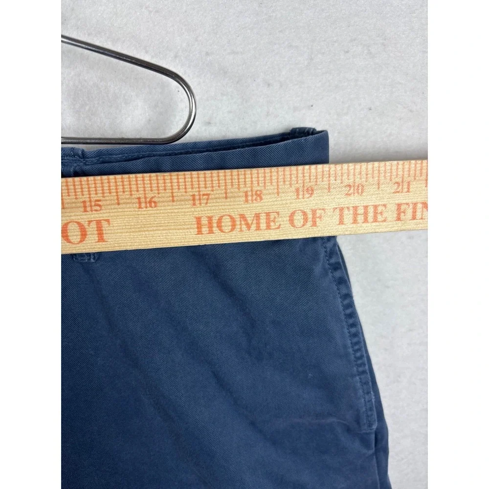 J Crew Stanton Shorts Navy Blue Chino Flat Front Mens Size 36‎